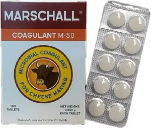 Tablets of Vegetable Cuajo Marschall 50 Coagulant Tablets for Cheesemaking: Rennet Tablets for Hacer Queso