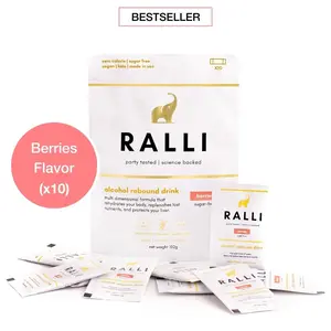 Ralli Pouch - Hangover Rebound Drink 10 Pack: Natural scientific post-drinking recovery