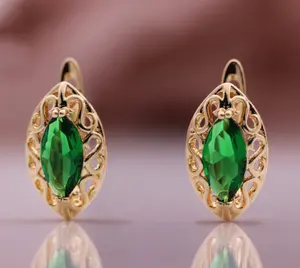e38- Natural Emerald Earrings For Women!