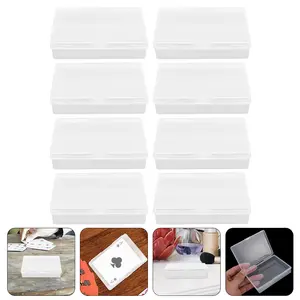 8 Pcs Storage Box Poker Cards Container Plastic Boxes Playing Clear Case Cases Transparent with Lid Empty Game Small Beads