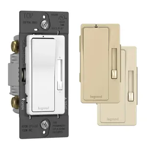 Legrand RHCL453PTC - radiant CFL/LED Dimmer, 450W LED/CFL, Paddle with Slider, Single-Pole/3-Way, Ivory, Light Almond, White
