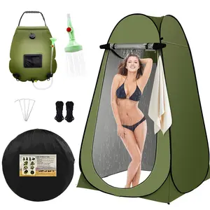 Outdoor Beach Shower Tent with 5-gallon Shower Bag & Portable Privacy Set Ideal for Camping Fishing Hiking Easy Assembly Disassembly for Outdoor Showers