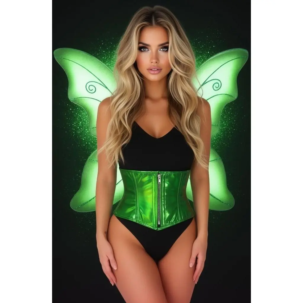 Top Drawer 2 PC Green Pixie Fairy Corset Costume
