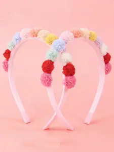 2 colorful mesh ball headbands, women's dress headbands, suitable for gatherings, parties, and daily leisure use, cartoon cute hair accessories, exquisite and beautiful four season universal headbands
