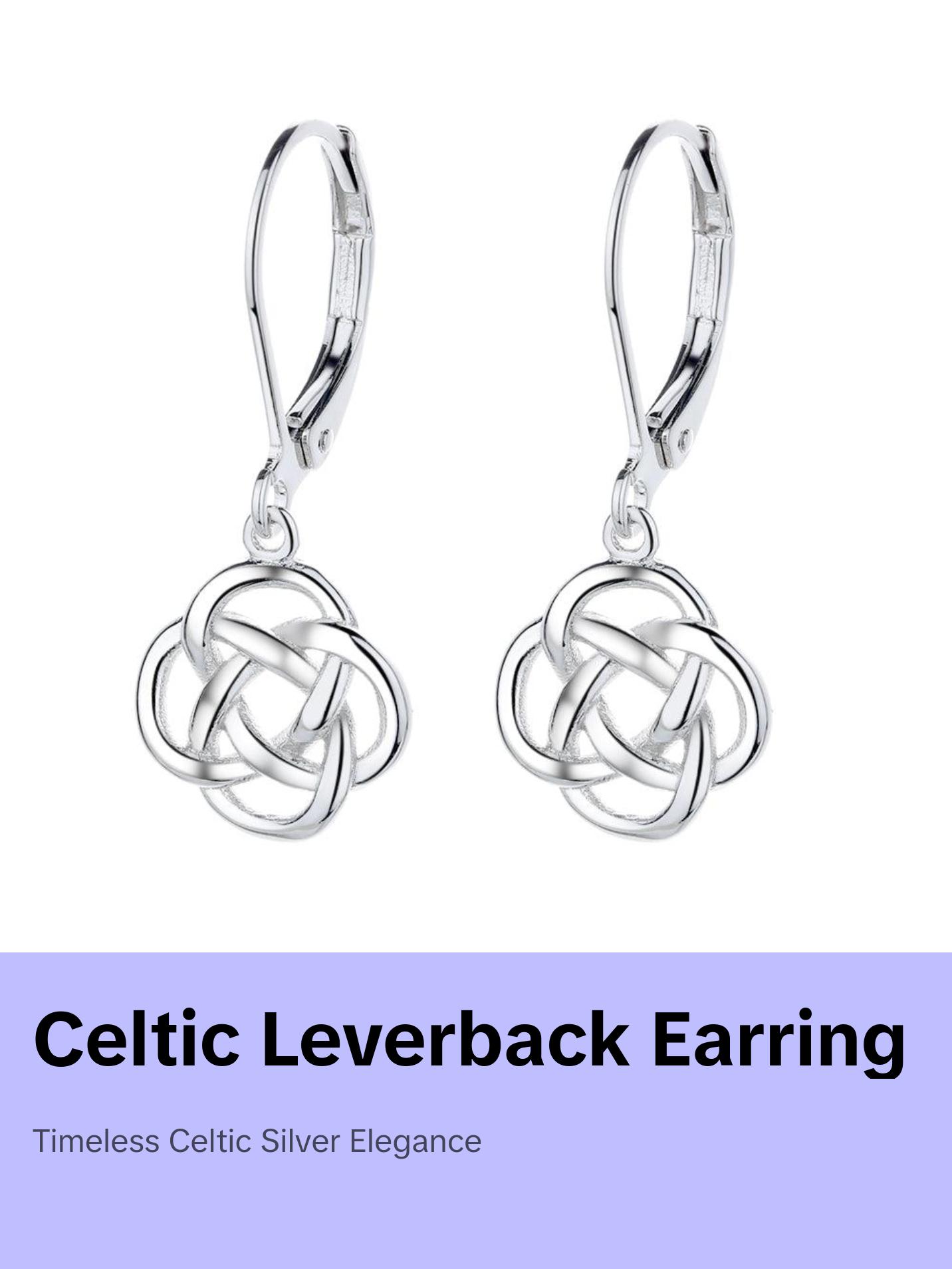 Sterling Silver Celtic Leverback Earrings