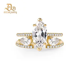 Delzzad The Infinite Rift Ring Unique Insert Engagement Wedding Ring Set Zirconia Jewelry S925 Sterling Silver Band Perfect Birthday Engagement Wedding Anniversary Christmas Valentine's Day Mother's Day Gift