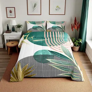 Feelyou Modern Boho Duvet Set - Mid Century Tropical Sun Abstract Print Bedding, Breathable Soft Blanket, Soft Bed Blanket, Lightweight Fill Polyester Fibre, Multi-Size for Kids