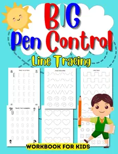 Pen Control Line Tracing Workbook for Kids, Pencil Control Preschool Activity Book Pre-K and Kindergarten Pre Handwriting Practice Book Lines, Big ... Shapes Letters Numbers Learning for toddlers