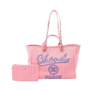 Pre-owned CHANEL Canvas Tote Bags Deauville Leather Tote Bag