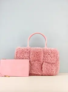 Pre-owned Shearling Tote Bags Bottega Veneta Small Arco Tote