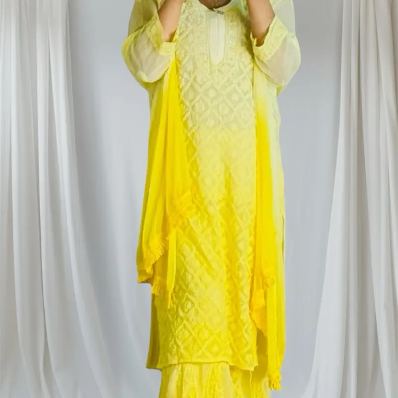 Chikenkari 4 Pieces Jaal Salwar Suits with Inner -  Traditional Wear