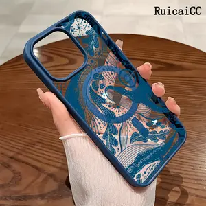 Premium Magnetic Phone Cases for iPhone11/12/13/14/15/16//17/Air/promax/Plus Blue-Green Whale Seaweed 2k cased MagSafe Ready, Anti-Fall, Springtok and Ultra-Thin Design | Perfect for Everyday Use Screen Protector Resistance