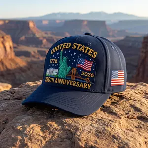 Celebrate 250th Anniversary With This Embroidered Sun Protection Baseball Cap Outdoor Visor Hat Windproof Shade Cotton Curved Brim Unisex Everyday Essential