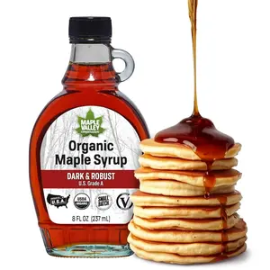 Valley Organic Pure Maple Syrup, Dark Robust Better Than Pancake Syrup, Use for Coffee or AllNatural Sugar Substitute in Cooking and Baking (8oz Bottle)
