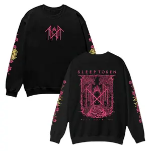 Menswear Autumn Cotton Casual Crewneck Sweatshirt - Sleep Token Vintage Rock Band Prints, Breathable Long-Sleeve Pullover, Cozy Soft Durable, Machine-Washable Unisex Pop Music Fans Merch Gift