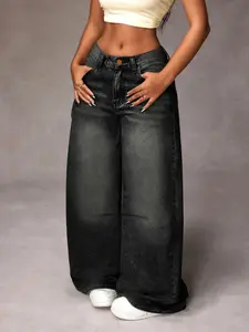 Women's Wide-Leg Denim Jeans, Casual Fashionable Design, Comfortable & Stylish Women's Jeans, Perfect for Daily Wear, Pants