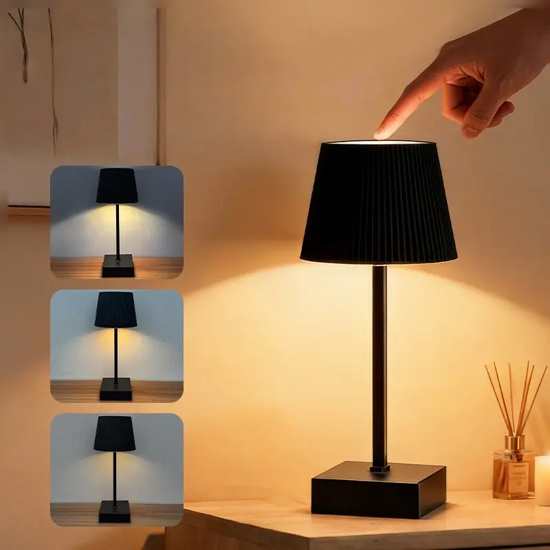 Rechargeable Dimmable Touch Table Lamp, Wireless Ambiance Lamp, Portable Adjustable Light, USB Powered Lamp, Home Lighting, Adjustable Indoor Lighting, Ideal for Dining Room/living Room/bedroom/library/pub, Dimmable Bedroom Lamps