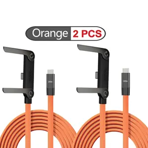 2pcs USB-C Type C Flat Charging Cable Set, PD Fast Charge Line, Super Fast Charging, Invisible Support Foldable Phone Stand, 240w Charger Holder