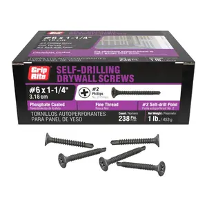 #6 x 1-1/4 in. #2 Phillips Bugle Head Fine Thread Drywall Screws 1 lb. Box