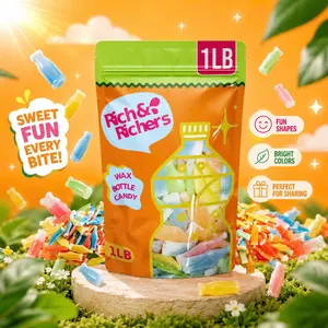 Nik-L-Nips Vintage Wax Bottle Candy Drinks – Old School Halloween Candy, 80s & 90s Nostalgic Treats, Party Favor Bag, Sweet and Sour Mix, Mini Drinks, 1 Pound Pack