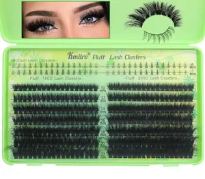 Kmilro Lash Clusters with Bottom Lashes Cluster Eyelash Extensions Wispy 10-22mm Volume Individual Lashes with Lower Eyelash Clusters 316pcs 150D+200D Thick False Lashes DIY at Home