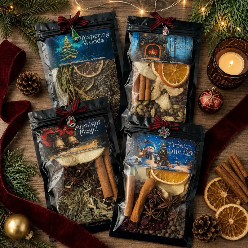 Holiday Simmer Pot Kits - Stovetop Potpourri - Simmering Potpourri - Christmas Simmer Pot - Autumn - Fall - Winter - Yule - Gift Scented