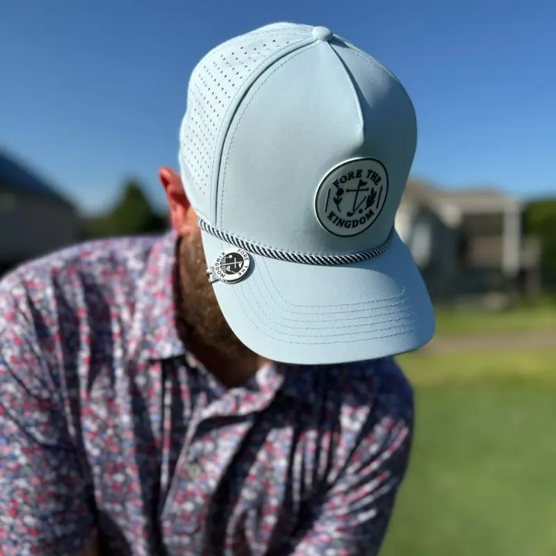 Carolina Blue Hat - Fore The Kingdom Performance Golf Rope Hat
