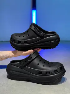 3-Color Couple Thick-Sole Clog Slippers, Beach Slippers (35-45 Sizing) - EVA Lightweight Material + Breathable Holes + Anti-Slip Thick Sole, For Daily Outdoor Wear & Home Casual, Comfortable & Breathable, Easy To Put On & Take Off