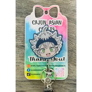 Clover Anime Inspired Badge Reel/ID Clip/Holder(Retractable, Belt, Non-Retractable, MRI Safe)Permanent or Interchangeable