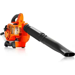 Handheld Gas Leaf Blower - 26cc Two-Cycle Engine, 180 mph, 380 cfm - High-Velocity Yard Clearing Tool for Lawn Care, Driveways, and Light Snow Removal (Black Orange)