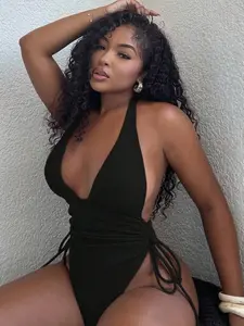 Women's Strappy Monokini | Tie-Front Side Ruched Swimsuit | Summer Beach Wear