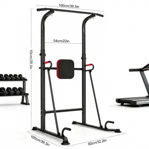 Power Tower Pull-Up Bar Stand, Adjustable Height Double-Bar Arm Extension Training Station, Multifunctional Strength Training Equipment, 330 lbs Load Capacity, Suitable for Men and Women, Home Fitness Equipment