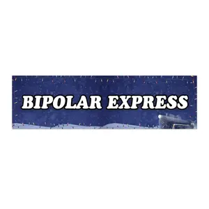 Bipolar Express | Bumper Stickers AND Magnets | Funny Meme Sticker | 8.7'' X 2.7'' | Waterproof Premium Quality