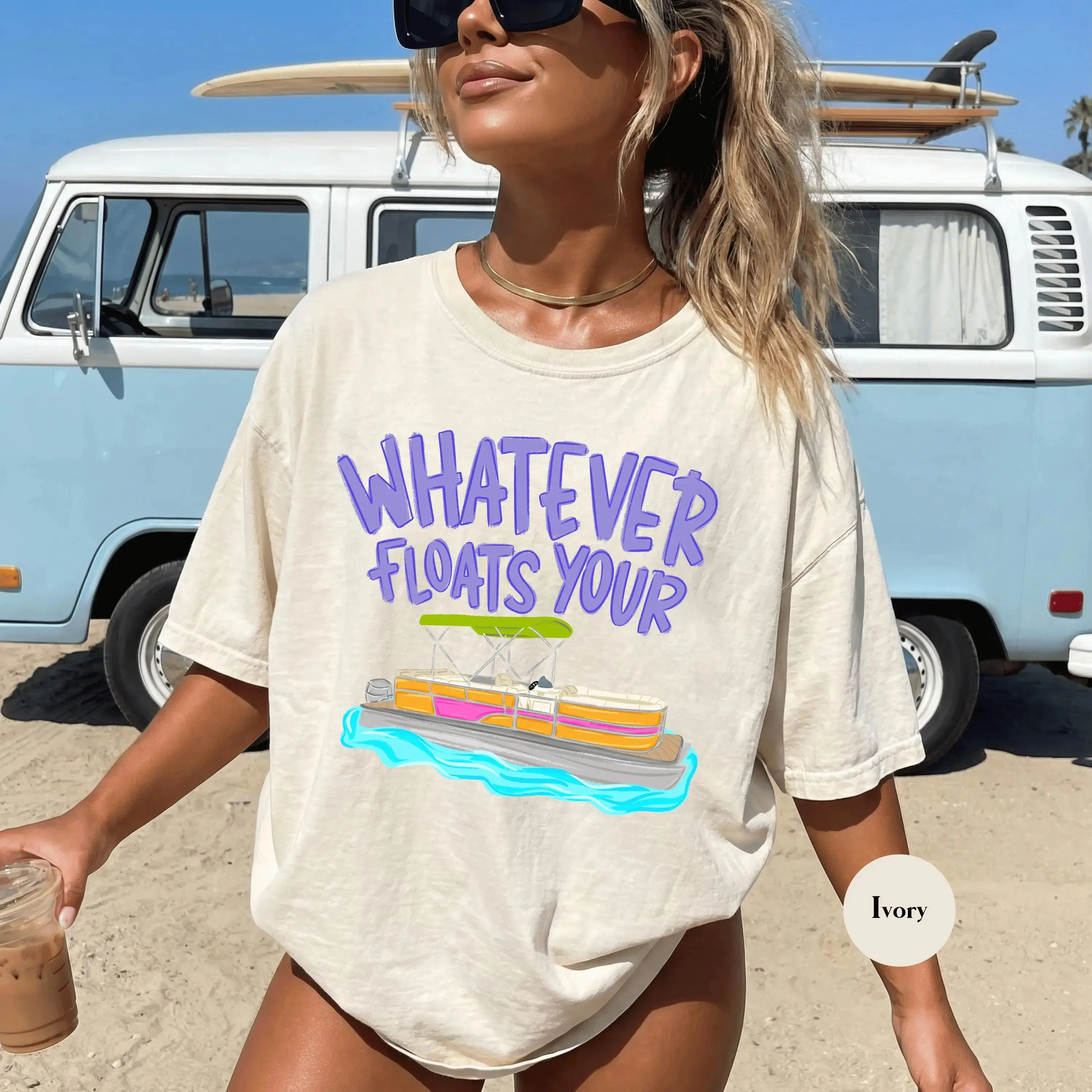 Comfort Colors Whatever Floats Your Boat T-Shirt, Summer Lake Life Shirt, Funny River Boating Vacation Graphic Tee, Trendy Viral Boater Shirt, Boating Season Trip Apparel, Lake Day Outdoor Summer Outfit, Cute Vacation Gift for Women & Men