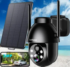 360° Rotating Outdoor Camera - 2K 3MP SeeVision Solar Security with Radar Detection