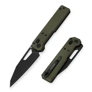 Tacray Tarcus OD Green Folding Knife – 3.5" D2 Steel DLC Blade, G10 Handle, Crossbar Lock | Lightweight EDC Pocket Knife for Camping, Hiking & Outdoor tiktokshopspringglowup outdoorfun