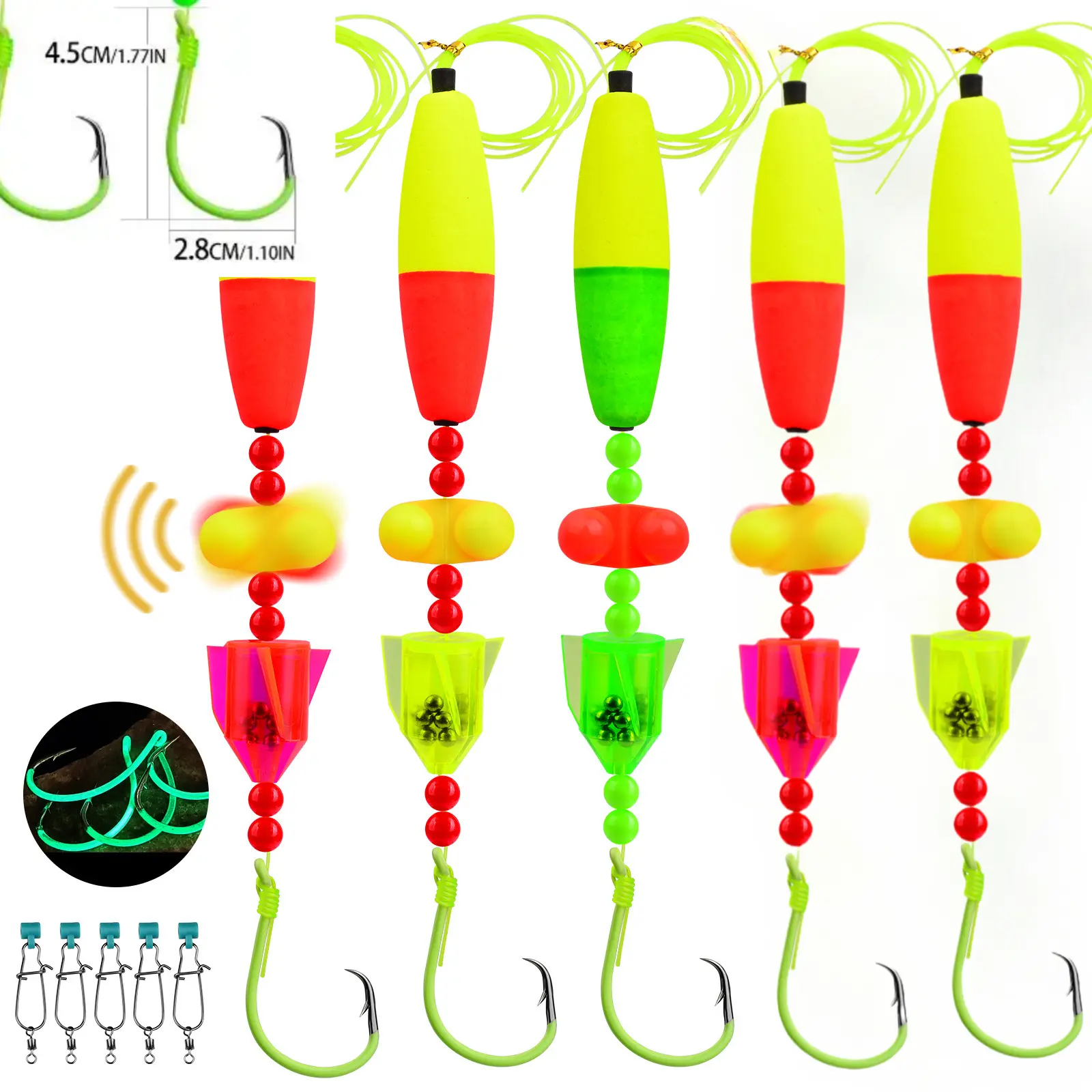 Catfish Rigs Santee Rig Catfish Float Rigs Circle Hooks8/0 Catfishing Tackle 5pcs fathersdaygifts