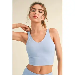 Aligned Performance Cropped Tank Top Blue