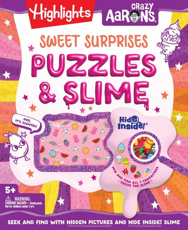 Sweet Surprises Puzzles & Slime: Hidden Pictures Puzzle Book and Non-Toxic Slime Kit with Scented Slime and Slime Mix-Ins for Kids 5 and Up by Highlights (Hardcover)