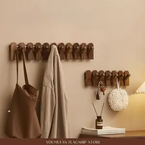 Nordic Style Wooden Piano Key Hook, Wall-Mounted Coat Rack, Creative Hanging Clothes Stand for Entryway Bedroom Living Room Door Back