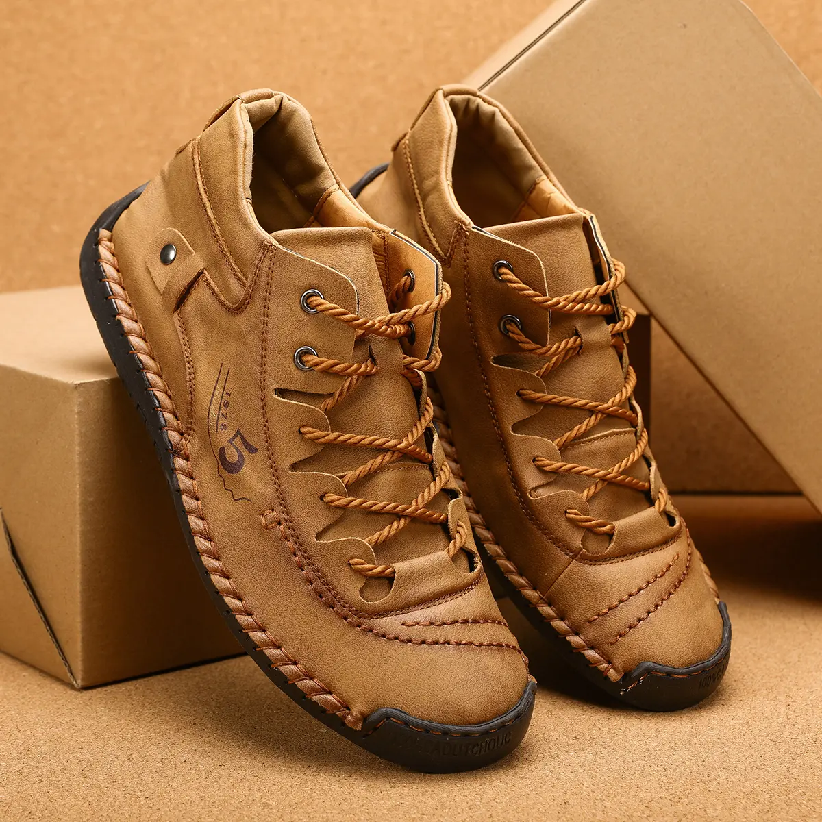 Men's Leather Casual Shoes Ankle Chukka Boots Driving Loafers Walking Shoes