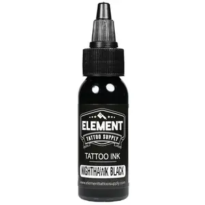 Element Tattoo Nighthawk Black Ink for Outlining, Shading & Blending - Vegan & Non-Toxic, 1 oz
