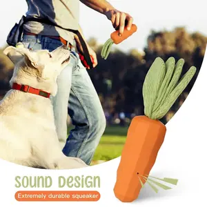 Carrot Dog Toys for Aggressive Chewers Super Chewers Tough & Funny Rubber Indestructible Big Dog Chew Toys for Medium Large Breed
