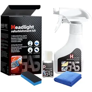 2025 New Multifunctional Automotive Headlamp Restoration Fluid Kit, Durable Car Headlight Polishing Repair Kit for All Vehicle Types 1Set