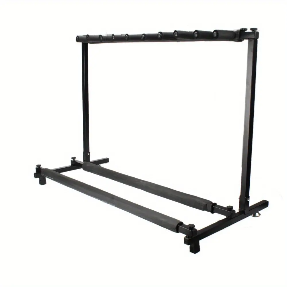 Heavy-Duty Multi-Instrument Stand Rack - High-Quality Sturdy Construction, Space-Saving Folding Design, Easy Transport, Folds Up for Easy Transport, Home Use, Black Guitar Accessory Studio Equipment