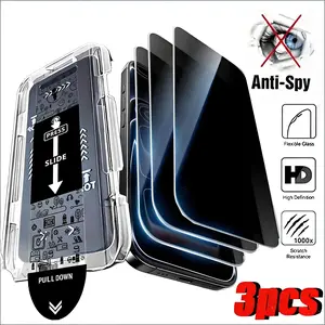 3-Pack Protective Durable Privacy Screen Protector Film for iPhone 17 Pro Max/16 Pro Max/15 Pro Max, Anti-Spy Full Coverage, One-Click Installation