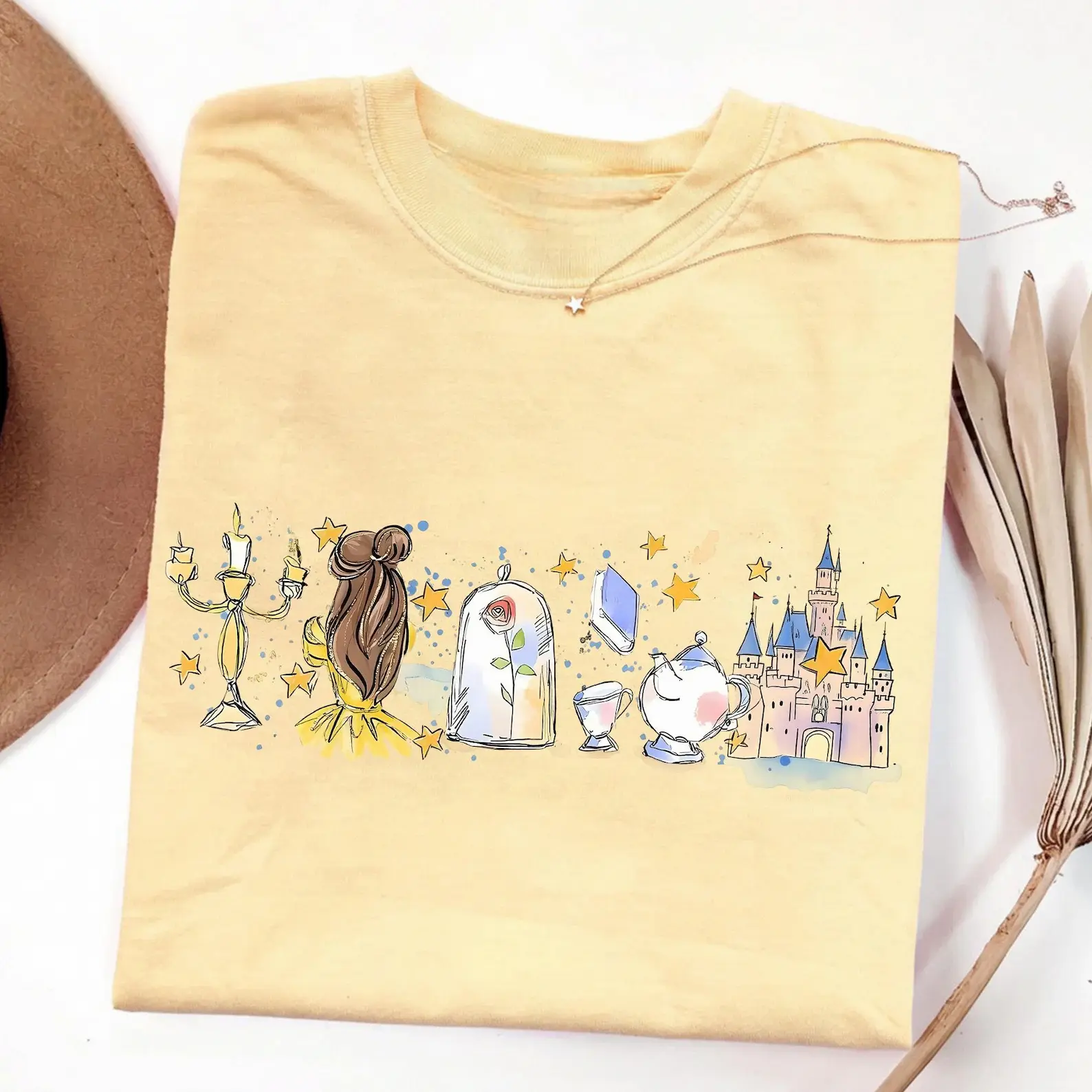 WDW Beauty and the Beast Shirts, Tale as Old as Time WDW Princess Tee, Magic Kingdom, Vintage Watercolor Girly Aesthetic