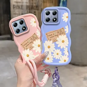 1 Piece Durable Suitable For Xiaomi Poco C75/C65/X5 Pro/14T Pro/14T/C61/M3/X7/X5/X6/M6 4G/5G/M6 Pro 4G/5G/C3/M2 Pro Flexible Daisy letter Phone Case Cover Suitable For Xiaomi 14T Pro Featuring Enhanced Grip And Lanyard In Office