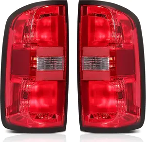 YITAMOTOR Tail Lights Assembly Compatible with 2015-2022 Chevy Colorado Red Clear Lens Taillights with Bulbs and Harness - Driver and Passenger Side