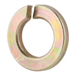 3/8" (100 Pack) Grade 8 Lock Washer, Split, Thru-Hardened, Yellow Zinc by